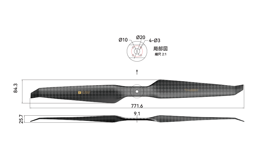 HEP-L 30 Inch Propeller Engineering Drawing (Japanese Version).png